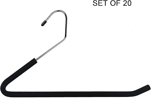 Miniatura 5 de Huji Perchas Organizadoras Cromadas de Servicio Pesado de Extremo Abierto y Deslizamiento Fácil para Pantalones (20 Perchas de Extremo Abierto y