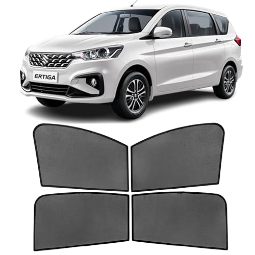 Image of Autostory Custom Fit Black Mesh Car Sunshade for Ertiga 2025 Onwards | UV & Heat Protection Car Window Curtains | Privacy Car Sun Shade | Breathable Vehicle Specific Side Window Shades