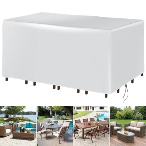 Housse de protection pour meubles d'extérieur argentée pour garder votre table de patio propre