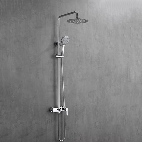 Douche thermostatique grise réglable en hauteur pour salle de bain moderne