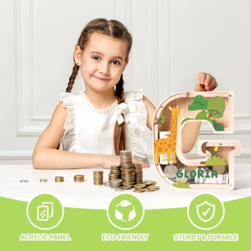 Image of Personalized Letter Piggy Bank for Kids