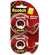 Scotch Super-Hold Tape, 2 Rolls, Transparent Finish, 50% More Adhesive, Trusted Favorite, 3/4 x 6...