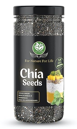 Go Vegan Chia Seeds for Weight Loss - 500gm | Omega 3 Best for We...