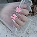Pink Bow Charm for Women Girl, 100Pcs 3D Decoration Resin Bow Rhinestones Bowknot for DIY Nail Art Accessories