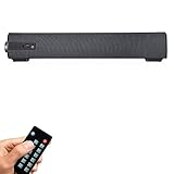 Sound Bars for TV/PC, 16.9' Outdoor/Indoor Mini Soundbar with Wired & Wireless Bluetooth 5 Speaker, 2 X 5 W Sound Bar with Subwoofer for Small Room, Coax/AUX/RCA/TF Card and Remote Control (Updated)