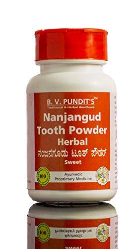 B.V. PUNDIT’S NANJANGUD TOOTHPOWDER for Complete Oral Care - 100% Natural, Fluoride & SLS Free - Enriched with Clove & Menthol