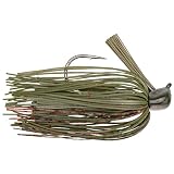 Strike King (TGSKJ38-18) Tour Grade Skipping Jig Fishing Lure, 18 - Watermelon Seed with Red Flake, 3/8 oz, Customized Flat-Sided Head for Smoother Skipping