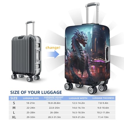 Urban Mechanical Dragon Travel Luggage Covers - Elasticity Suitcase Covers Protector for Luggage 18-32 Inch2