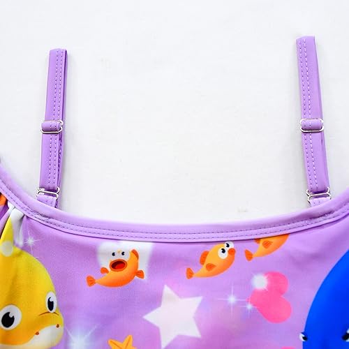 Image of Kids Girls Swimwear,1 /2 Piece Swimwear Set 2-9Years Off Shoulder Bikini Set 3D Printing Cute Sharks Bathing Suits for Girls