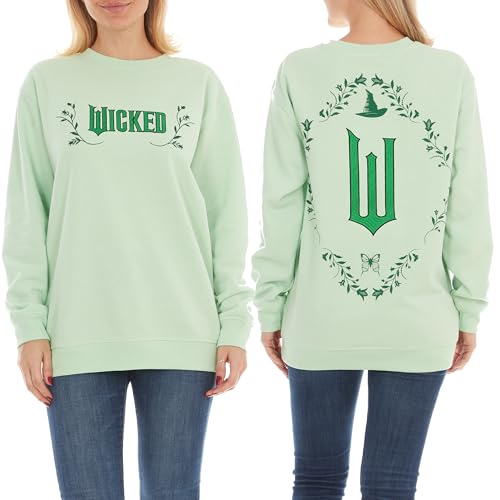 Wicked Womens Ladies & Juniors Mint Front & Back Crewneck Sweatshirt with Embroidery