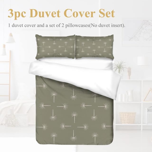 Miniatura 4 de Juego de funda de edredón tamaño matrimonial, 3 piezas de microfibra ligera y suave para todas las estaciones (tamaño matrimonial, 80 x 90 pulgadas,