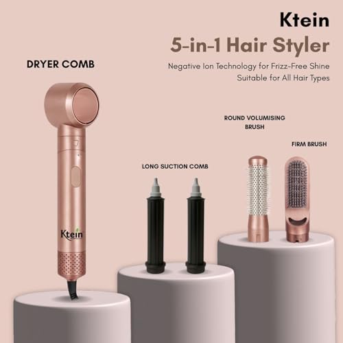 Image of Ktein Hair Styling Combo | Extra Shine Heat Protection Spray -100ml & 5-in-1 Pro Hot Air Styler