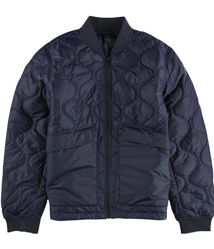 Perry Ellis Mens Shadow Onion Quilted Puffer Coat Jacket Sapphire Blue Large
