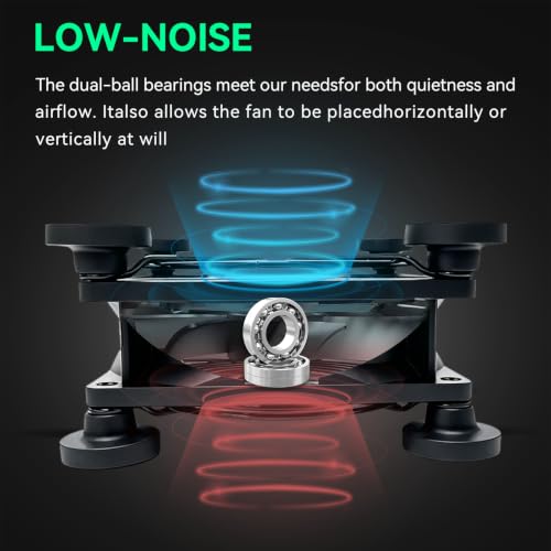 Image of 80mm USB Fan, USB Computer Fan with 3 Speeds Controller Small PC Cooling Fans for Case Server Receiver Router DVR Xbox Cooler, 2Pcs