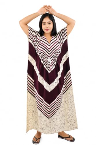 Image of Pure Cotton Indonesian Kaftan Nighty Full Length | Breathable material