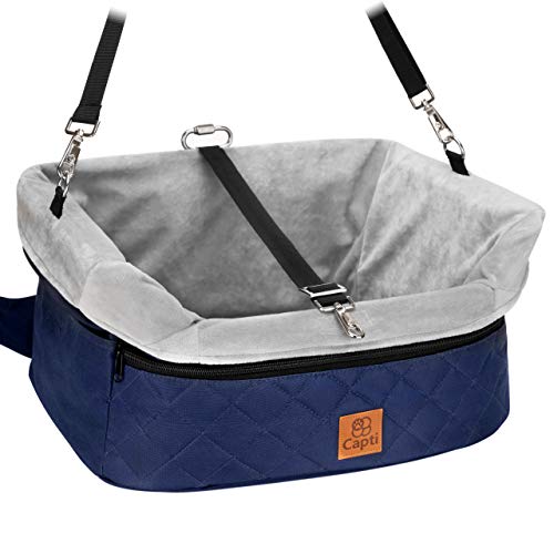 Capti Dog Car Seat Booster - Built-in Dog Tether, Attaches to The Car
