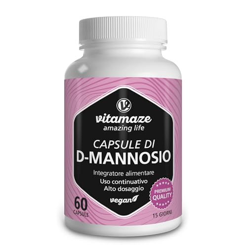 Vitamaze® D Mannosio Puro 2.000 mg Alto Dosaggio & Vegano, per Dose Giornaliera, per el Supporto delle Vie Urinarie Integratore Alimentare senza Additivi Inutile, Qualità Tedesca.