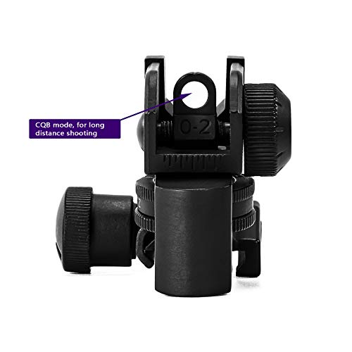KNINE OUTDOORS Premium Level Rear Iron Sight with Windage & Elevation Adjusting Knob for Rifle with Picatinny Rail