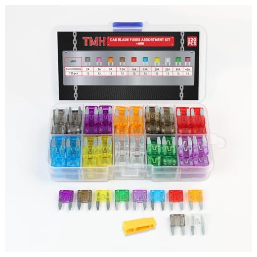 TMH 120 Pcs Car Fuse Assortment Kit, Mini Blade Fuses Automotive Set + 1 Puller – for RV, Truck, Marine, Auto Accessories (2A 3A 5A 7.5A 10A 15A 20A 25A 30A 40A) ATC/ATO