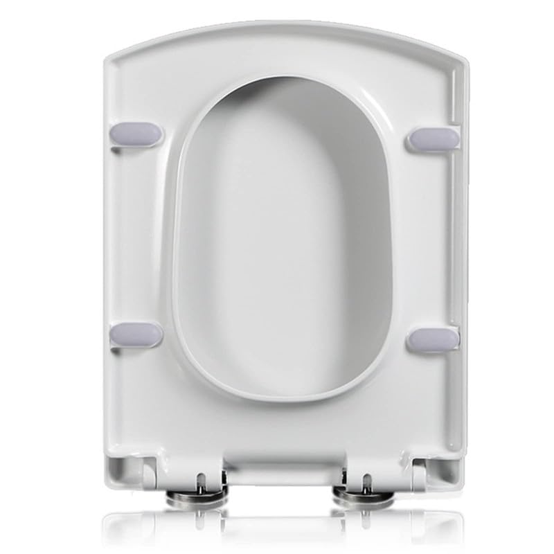 WC-Sitz mit Absenkautomatik, 45 x 35,1 cm, PP-Material, Schnellverschluss, Befestigung oben, verstellbare Passform für Standard-WCs (47 x 37,1 cm), einfache Installation und Komfort