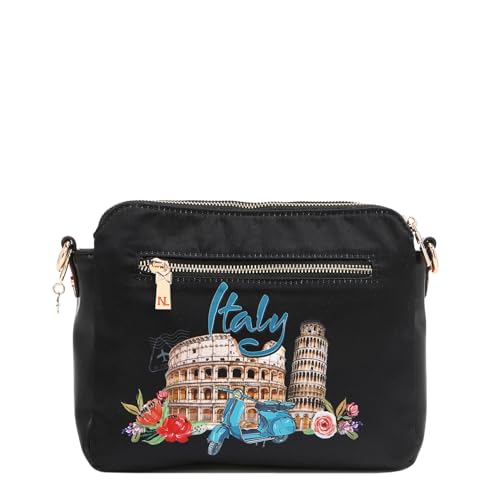 Nicole Lee MARTHA TRAVELS ITALY Crossbody Bag, Vegan Leather, 3 Compartments, Rhinestone Design4
