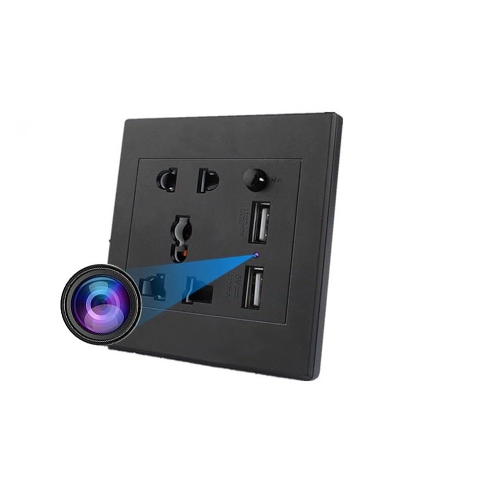 4K HD Mini Camera - IP WiFi CCTV Security Camera for Home Office USB-Powered Wall Socket Mount No