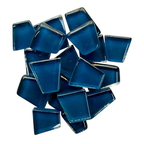 CRAFT BASKET® Glossy Trapezoid Glass Mosaic Tiles (60 Colours), DIY Mosaic Art, Craft Projects, Decoration, Crystal Glass Mosaic Tiles (AB 500 [Velvet Blue], 200 g)