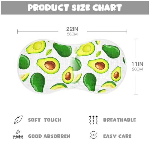 Muslin Baby Burp Cloths Set of 4, Soft Absorbent Avocados Cotton Burping Cloth, Milk Spit Up Rags for Newborn Unisex, 22 x 11 Inch3