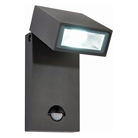 Saxby 67686 Morti PIR Die Cast Aluminium Wall 10W LED Wall Light with adjustable head- IP44 Rated Cover