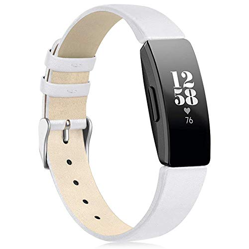 findway Compatible with Inspire HR Bands/Inspire Band, Inspire Replacement Accessories Classic Leather Bracelet for Women Men Sport Wristbands Breathable Strap for Inspire HR Fitness Tracker
