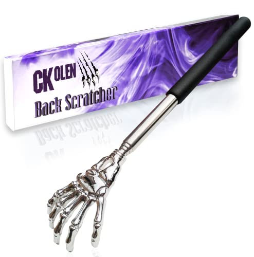 Rascador de espalda portátil, masajeador con agarre de goma suave, extensible, de acero...
