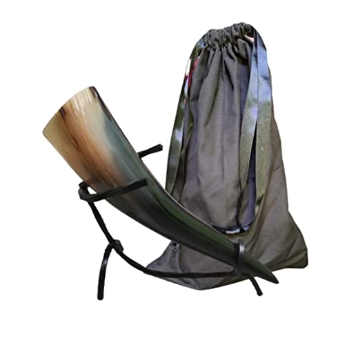 Viking Dirking Horn With Iron Stand Horn Mug Made With Natural Cattle Ox Horn Mug For Beer Drinking Genuine Horn Uniquely Handcrafted Gifts Horn By Razvicrafts