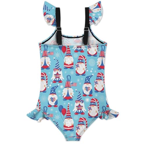 Image of Girls One Piece Swimsuit Lovely Cute Animals Ruffles Swimwear Bathing Suits 3-12 Years