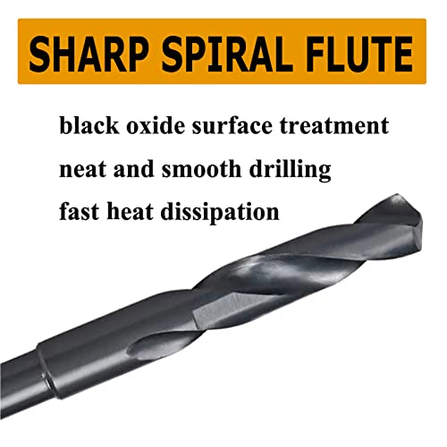 Ta-Vigor 15Mm Reduced Shank Drill Bit Hss 6542 Black Oxide With 1/2 Inch Straight Shank- Perfect For Drilling Steel,Copper,Aluminum Alloy #TOP3