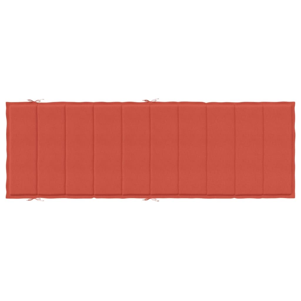 vidaXL Cojín para Tumbona Tela Rojo Melange 186x58x4 cm, cojín de Exterior, cojín Asiento de jardín, cojín para Muebles de jardín, cojín de jardín