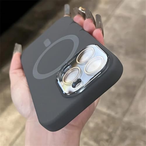 Coque iPhone 12 Pro Max silicone liquide gris foncé compatible induction