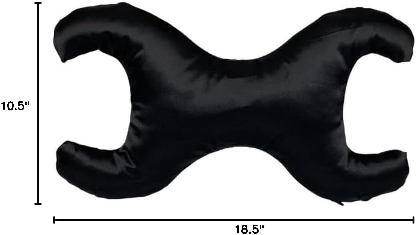 Save My Face!" La Petite Pillow (Black, Satin)