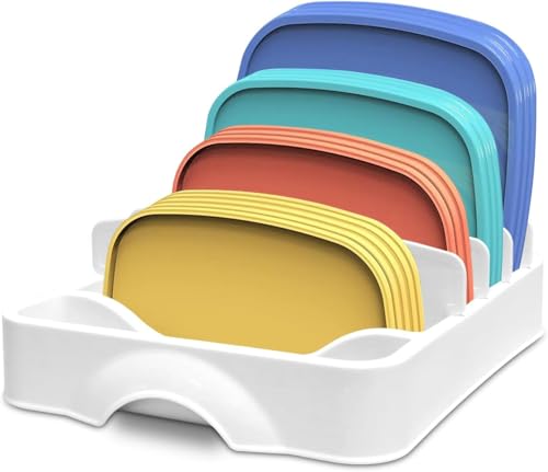 Organizador de Tampa para Recipiente de Alimentos, Branco, Organi...