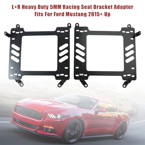 Frezon Left+Right Heavy Duty 5MM Racing Seat Bracket Adapter Fit For Ford Mustang 2015+ Up