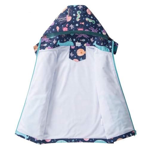 image for IjnUhb Kids Rain Jacket Boys Girls Waterproof Hooded RainCoat Toddler 