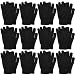 Gelante 6-12 Pairs Adult Winter Knitted Magic Stretch Gloves (12 Pairs: Solid Black)