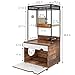 Majnesvon Cat Litter Box Enclosure with Shelves - Hidden Litter Box Cabinet with Storage, Multi-Functional Wooden Pet Furniture with Feeding Station, Cat House for Living Room Bedroom