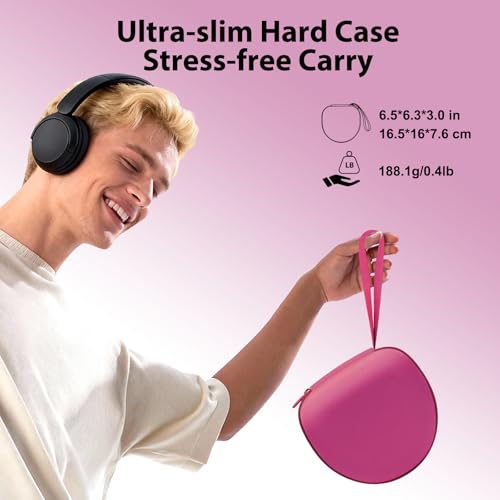 Image of Headphone Headset Case for Beats /JBL /JLab /TOZO /BERIBES /Picun /KVIDIO Noise Cancelling Over-Ear Foldable Headphone (Rose)