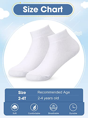Foaincore 100 Pairs Toddler Ankle Socks for Boys Girls 2-4 Years Old Bulk Kids Low Cut Half Cushion Athletic Socks3