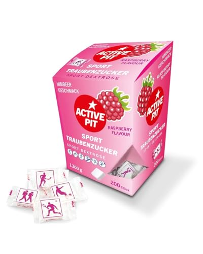 Pastillas de glucosa GLUCO UP! Active Pit Sport - 200 Tabletas de Glucosa sabor Frambuesa - FORMATO AHORRO 1,3Kg