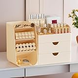 Photo Gallery organizer per trucchi con porta pennelli da toeletta, grande organizer in plastica per il piano di lavoro del bagno, per la cura della pelle, facile da riporre rossetti, smalti, profumi, palette di Photo Gallery organizer per trucchi con porta pennelli da toeletta, grande organizer in plastica per il piano di lavoro del bagno, per la cura della pelle, facile da riporre rossetti, smalti, profumi, palette di