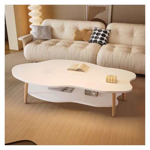 Table basse blanche en bois moderne de style ferme pour salon - 2