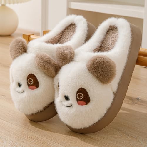 Womens Animal Panda Slippers Cute Soft Plush House Shoes Fluffy Warm Slide - Rubber Anti Slip Home & Outdoor Cartoon Gifts for Birthday Christmas3