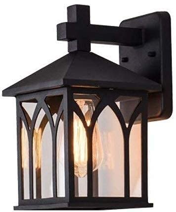 VDOQTLJT Wall Light Sconce Square Glass Lantern Vintage Outdoor Waterproof Rustproof Lamp Outside Decoration Aluminum Metal For Corridor Villa Patio Garden Indoor Decorative W