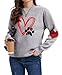 YINGWIN Pfote Herzdruck Pullover Damen Herbst Langarmshirt Herbst Sweatshirt Pullover für Damen Sweatshirts Ohne Kapuze